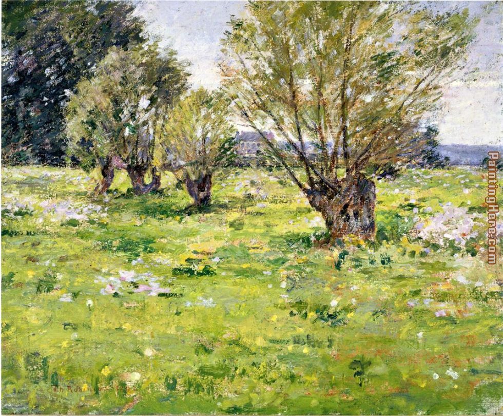 Willows and Wildflowers painting - Theodore Robinson Willows and Wildflowers art painting